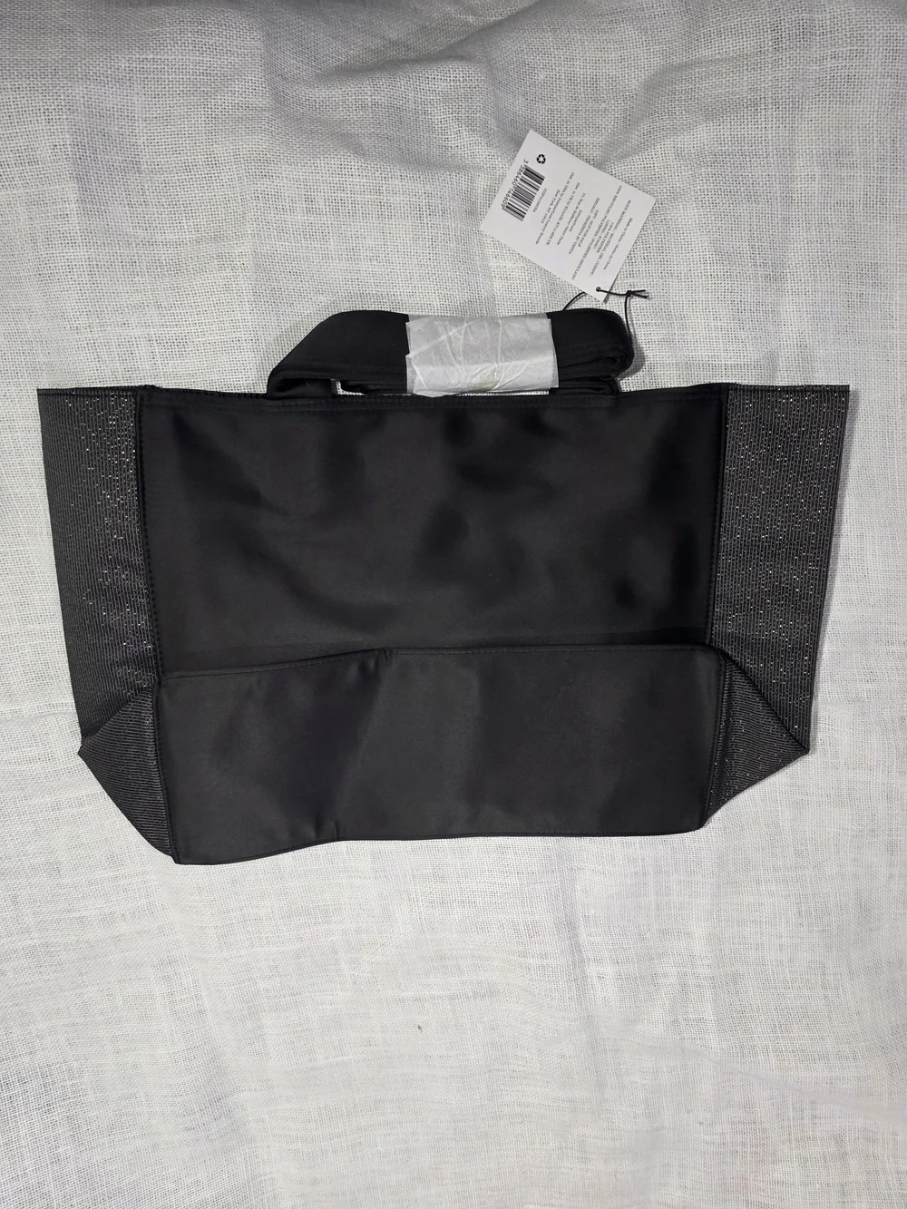 NWT Coach Fragrance Tote Bag Black Shopper Glitter Sides Large